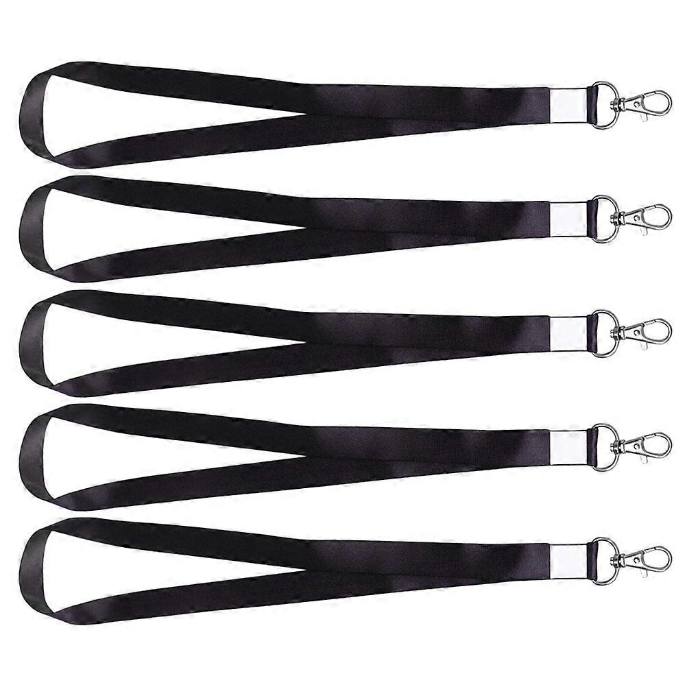 Neck Lanyard For Car Keys Comfortable Wear Daily Use Versatile Use Black 5Pcs