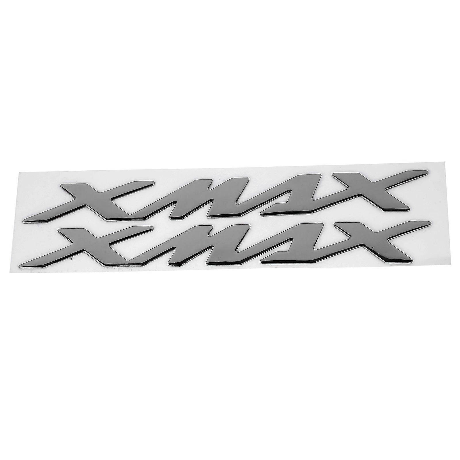 Pair of 3D Motorcycle Emblem Stickers for XMAX XMAX 125 250 400 (Silver)