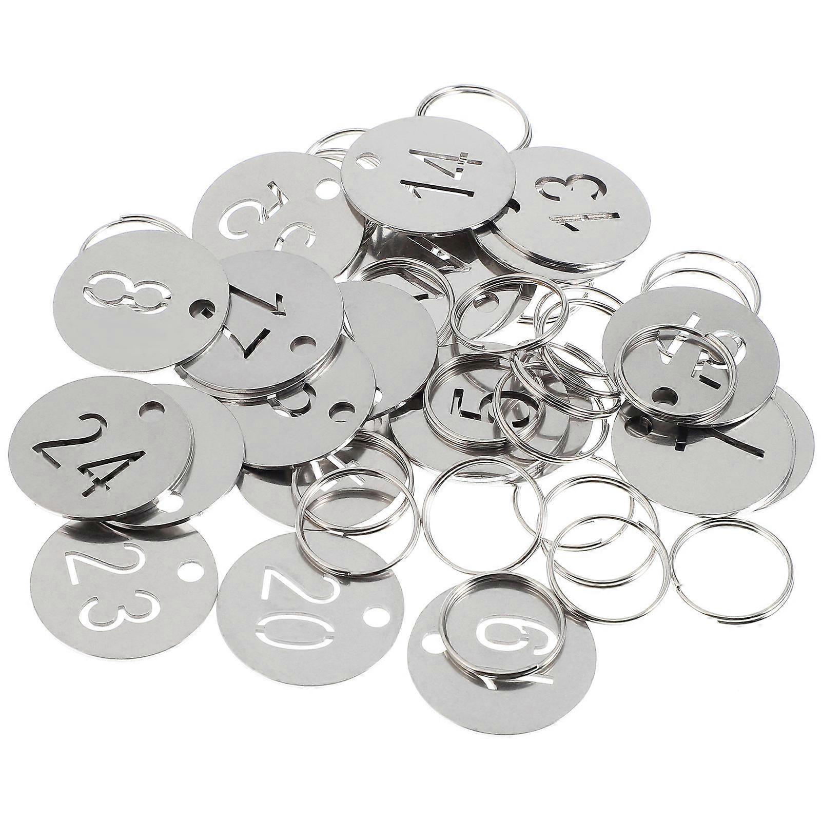 Metal Tags Numbered Key Tags Round Number Tags Stainless Steel Lockers 3.00X3.00X0.10CM Labeling 25Set