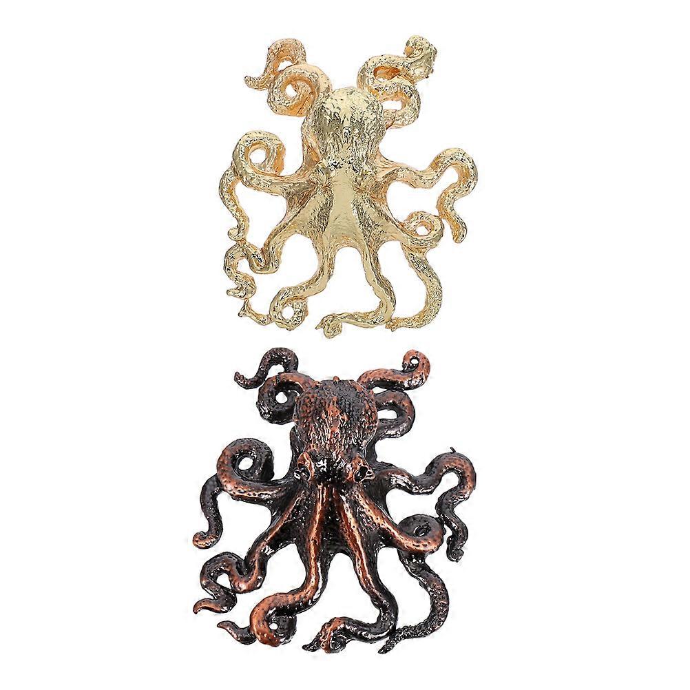 2pcs Nautical Zinc Alloy Drawer Handles, Octopus Design Cabinet Knobs for Wardrobe & Furniture Decoration, Stylish Beach House Accent