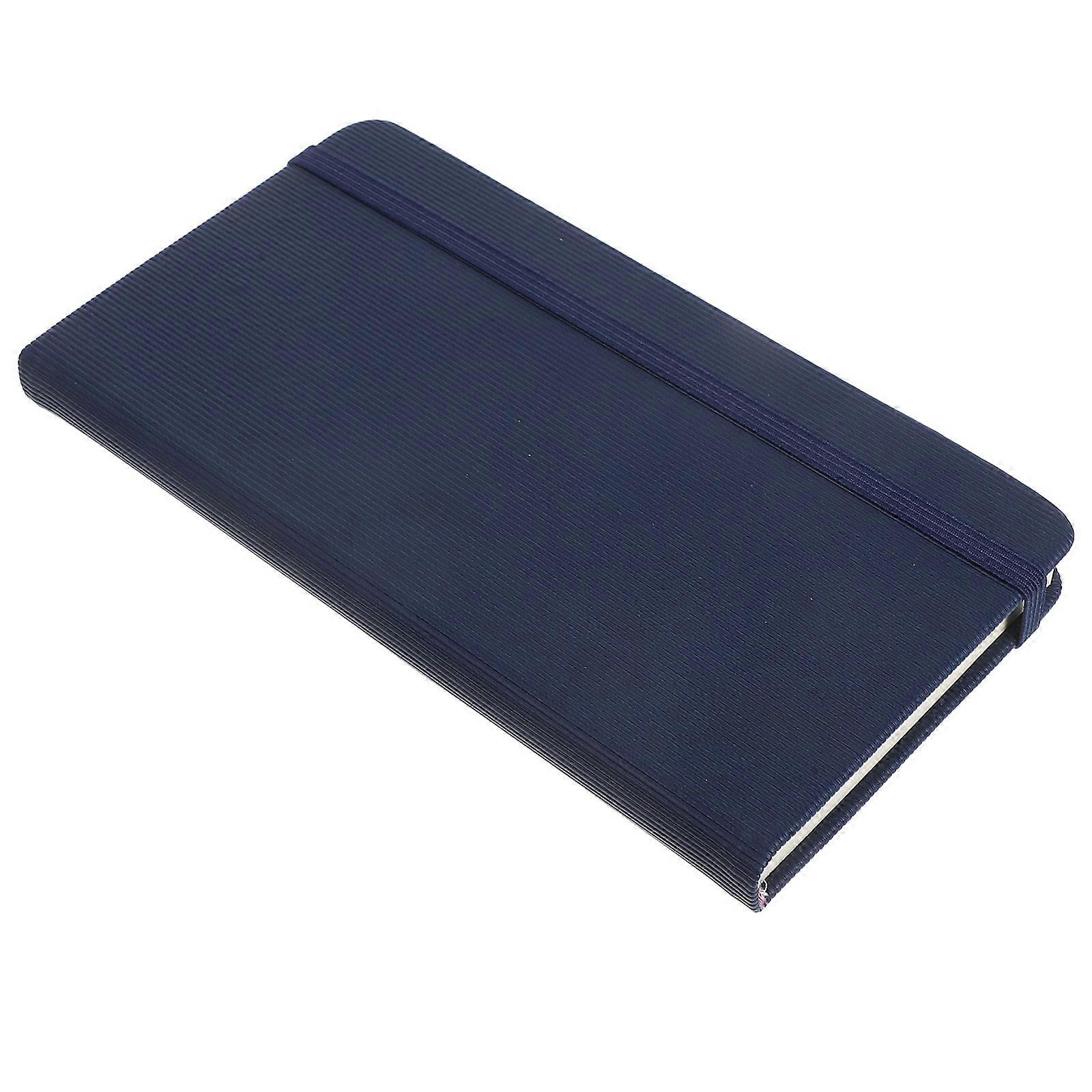 Notebook For Travel Work Daily Notes Pu Paper Material Rectangular Shape Rounded Corners Dark Blue 1Set
