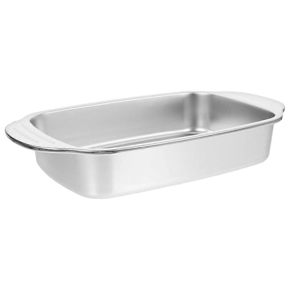 Roasting Fish Tray Portable Roasting Pan Silver Color Metal Roasting Pan For Home Use 1Set