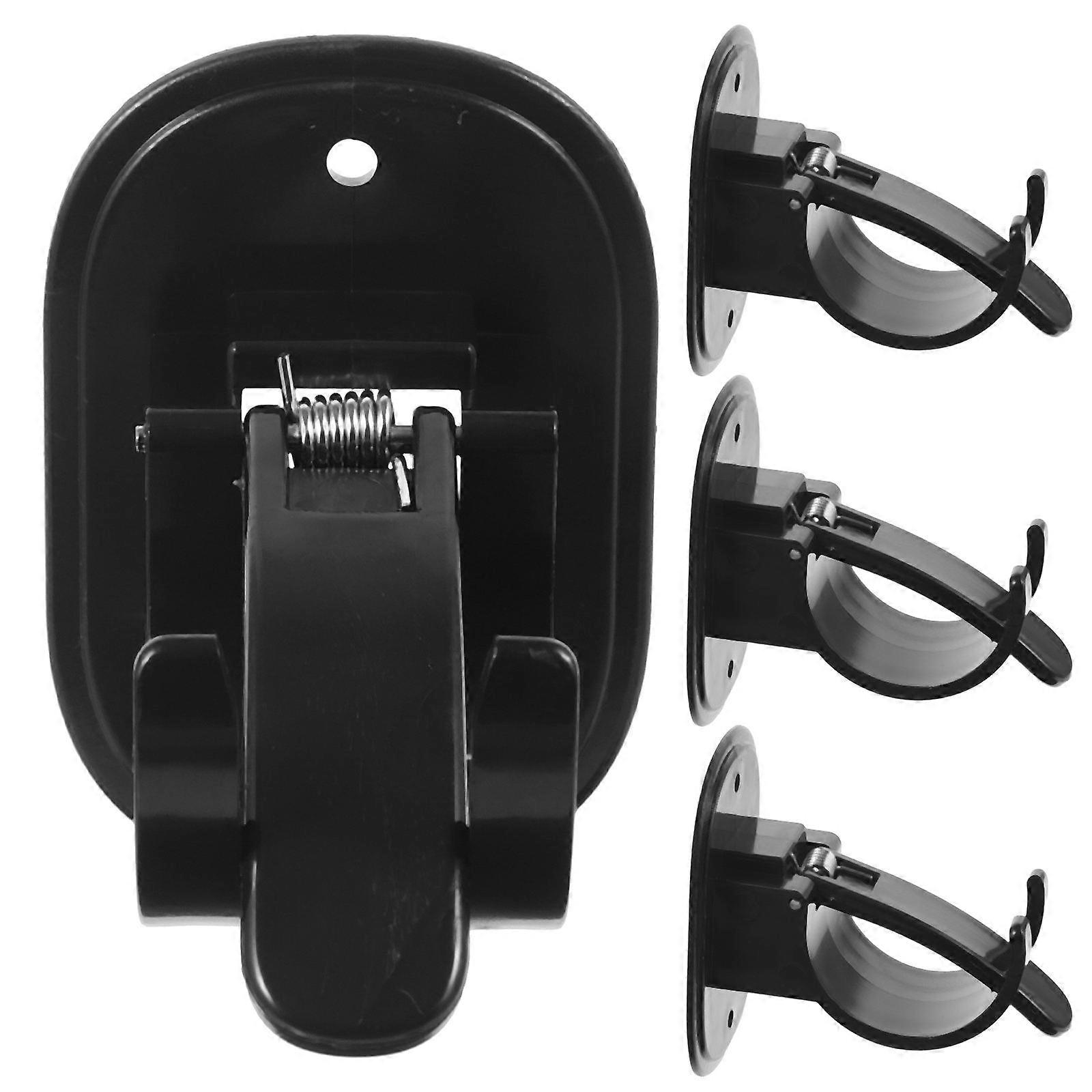 No Drill Curtain Hanger Adjustable for Various Window Sizes Black PVC 4Pcs