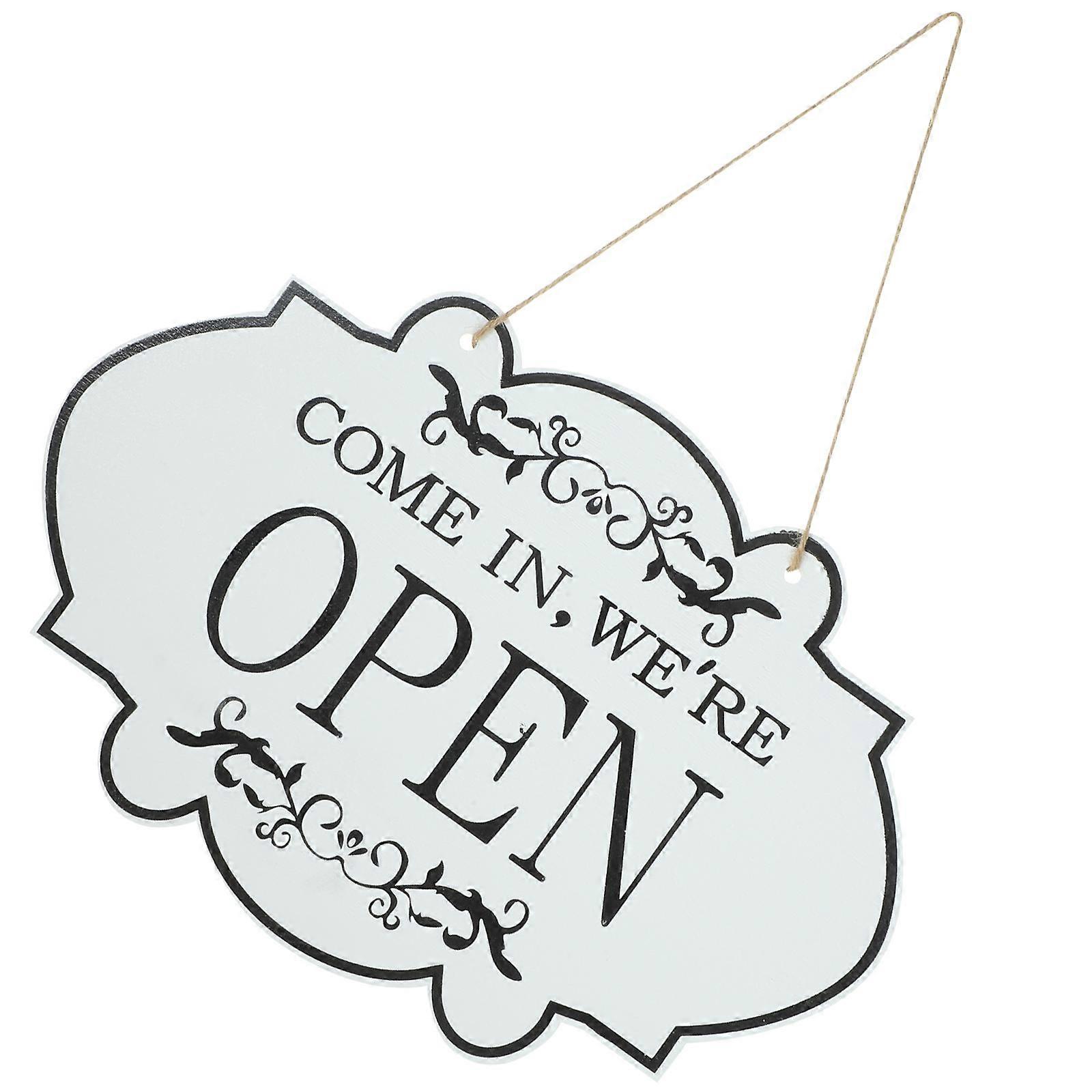 Hanging Open Closed Sign Wooden Rectangular Shape For Business Owners Indoor Outdoor Decorative 1Pack