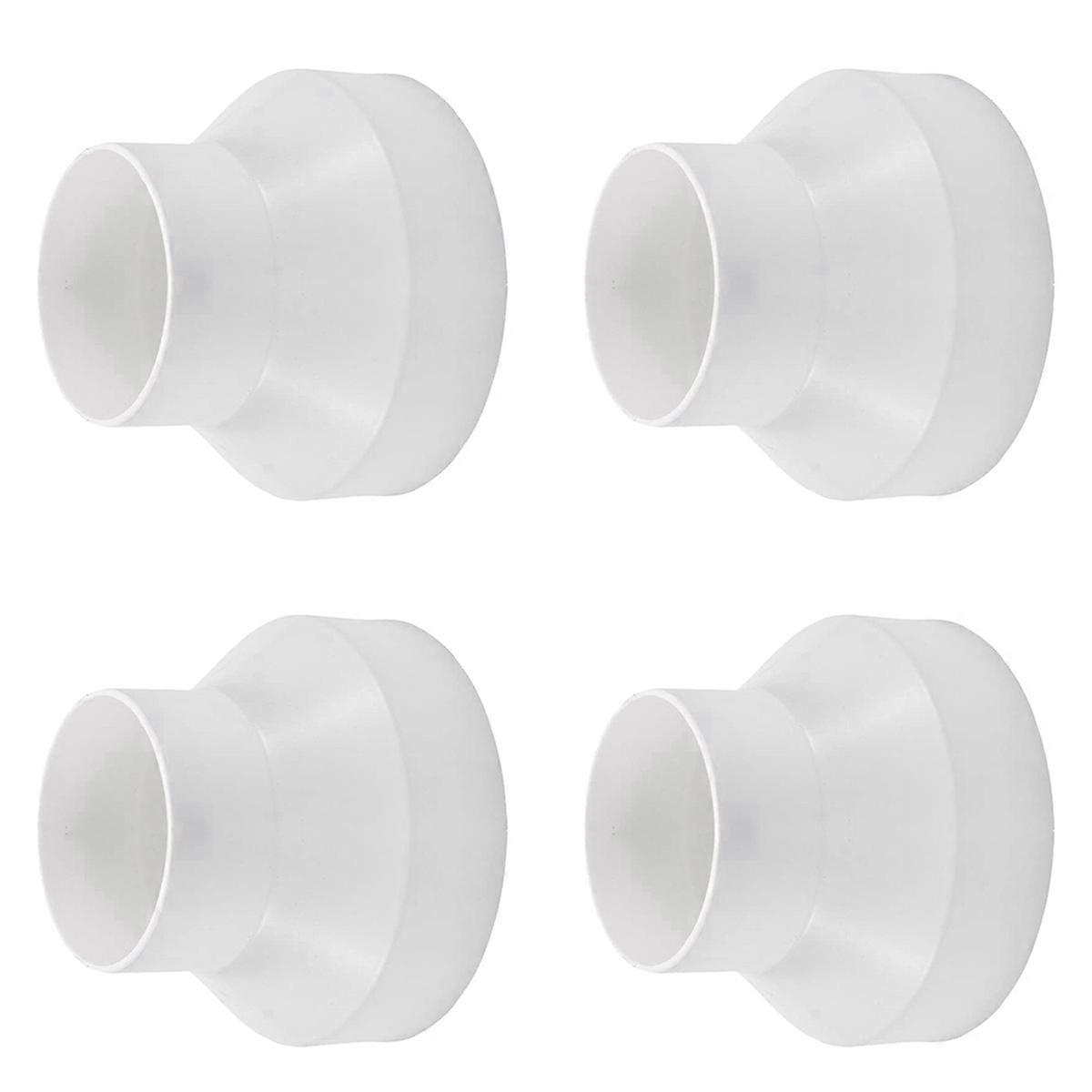 4X Ventilation Pipe Reducer Adapter Pipe Air Duct Adapter Pipe Connector for Inline Ventilation Syst