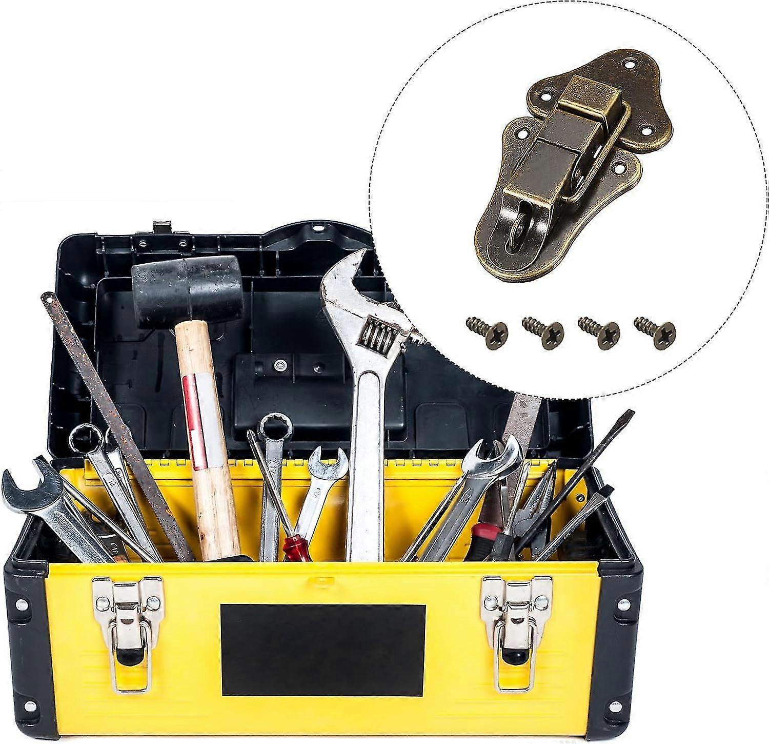 Toggle Catch Lock (95mm X 52mm) 3pcs, Iron Hasp Latches - For Cabinets Boxes Suitcases, Bronze Tone