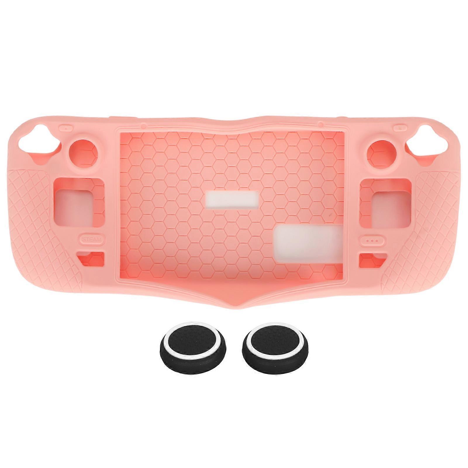 Game Console Protective Case Thickened Shockproof Game Console Silicone Protective Cover for Steam Deck Pink