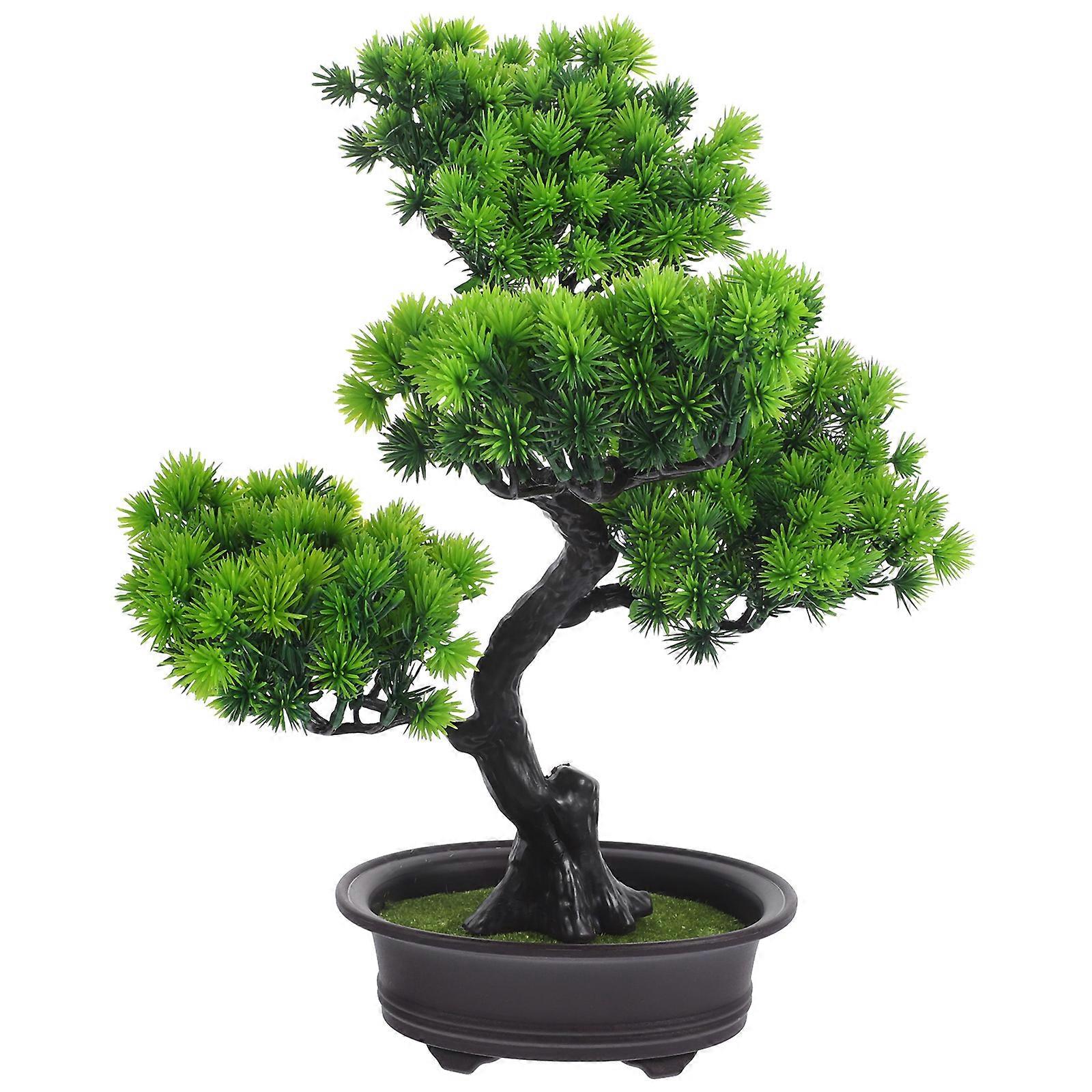 Plastic Bonsai Tree Artificial Bonsai Pine Tree Faux Potted Plant Home Decoration Wear Resistance 28.00X25.00X16.00CM Decoration 1Pack