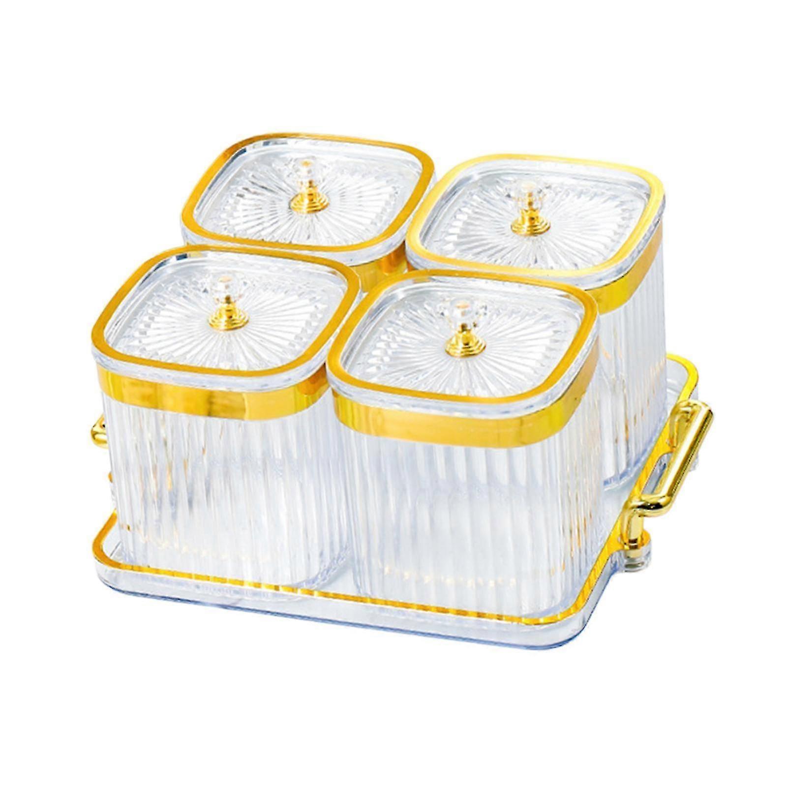 Divided Serving Plates for Parties Featuring Dried Fruits and Nuts, Ideal for Home Entertaining with a Transparent Design
