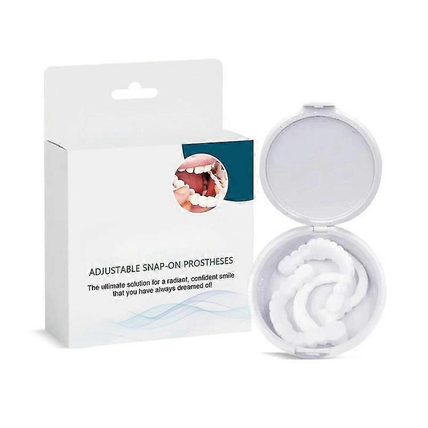 1 pair False Teeth Veneers Top and Bottom,Instant Veneers Dentures,Clip on Veneers Top and Bottom,Clip in Veneers Teeth,False Teeth Set,Snap on Dentur