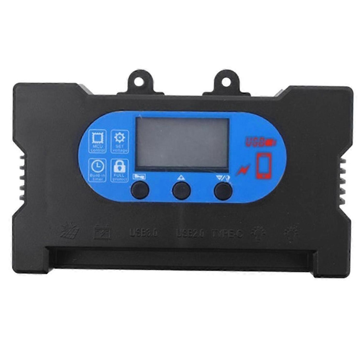 100A Solar Charge Controller PWM Panel Controller Solar Panel Battery Regulator with Dual USB Fast C