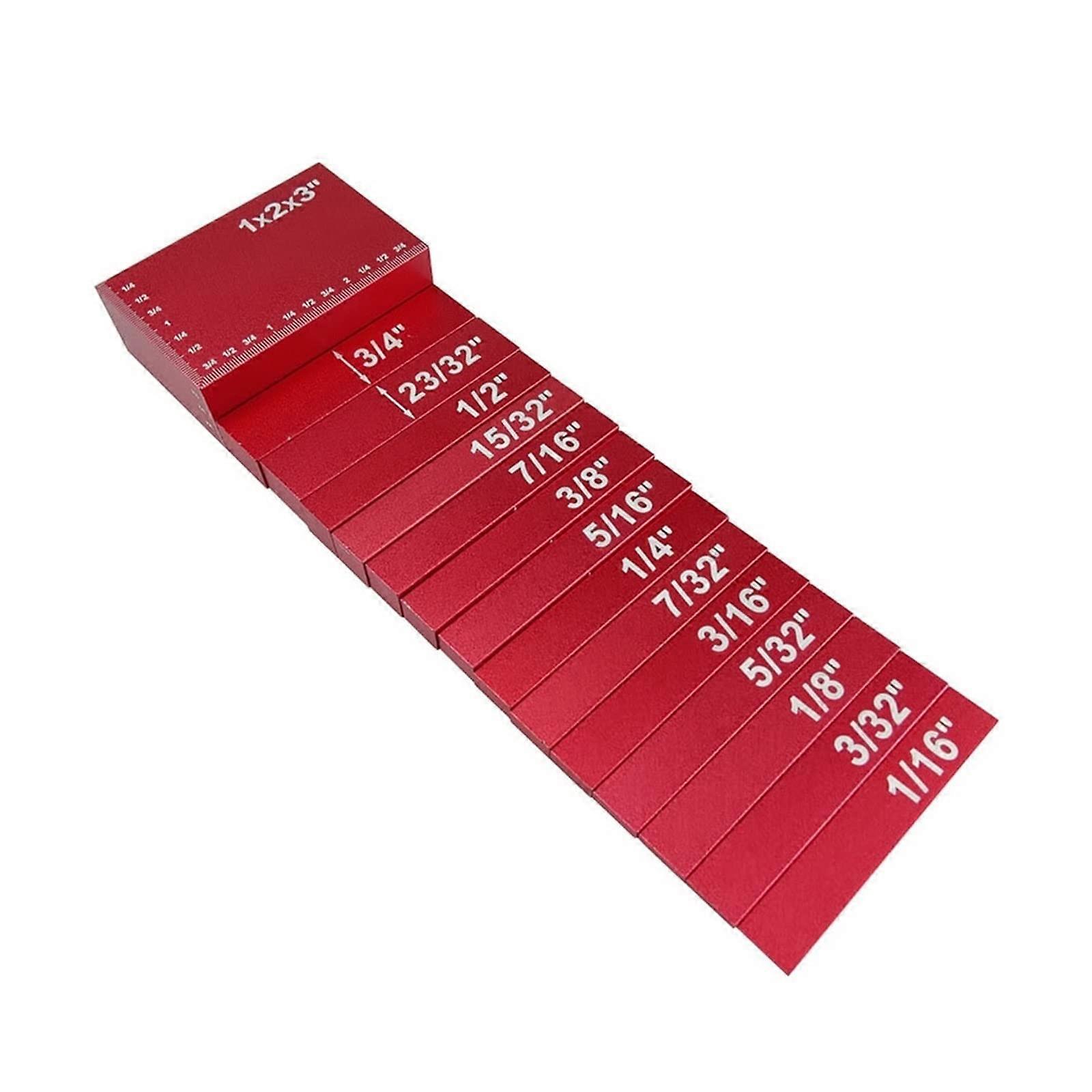 High-Precision Height Measurement Blocks Set of 15 for Woodworking Table Saws Aluminum Setup Tools