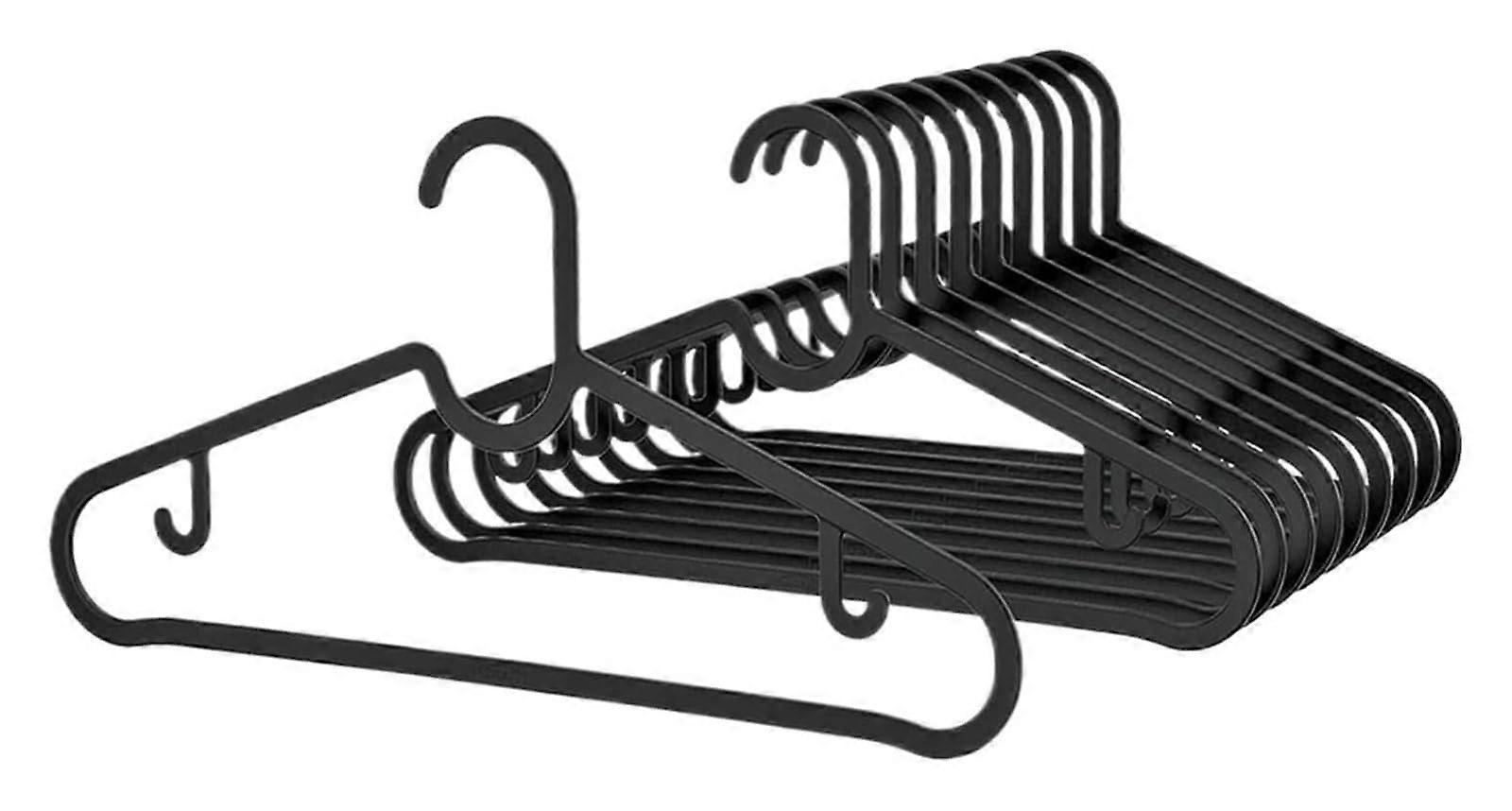 Coat hangers, 20pcs Black, plastic, nonslip, spacesaving, with hooks