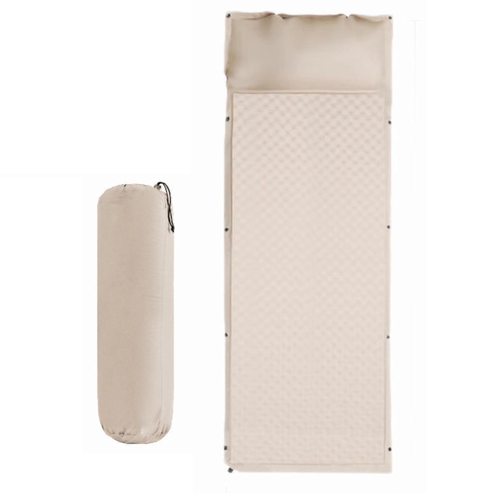 Ultralight selfinflating camping pad, inflatable mattress with pillow, portable automatic inflatable outdoor mattress, khaki, small