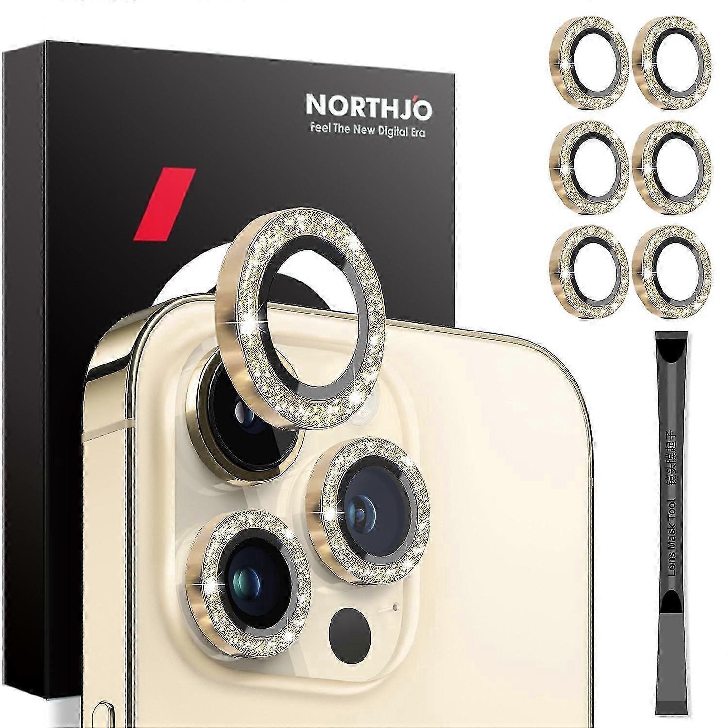 Type G Lens Protector Glitter Ring for Compatible iPhone 15 Pro/15 Pro Max/14 Pro/14 Pro Max - 2 Sets