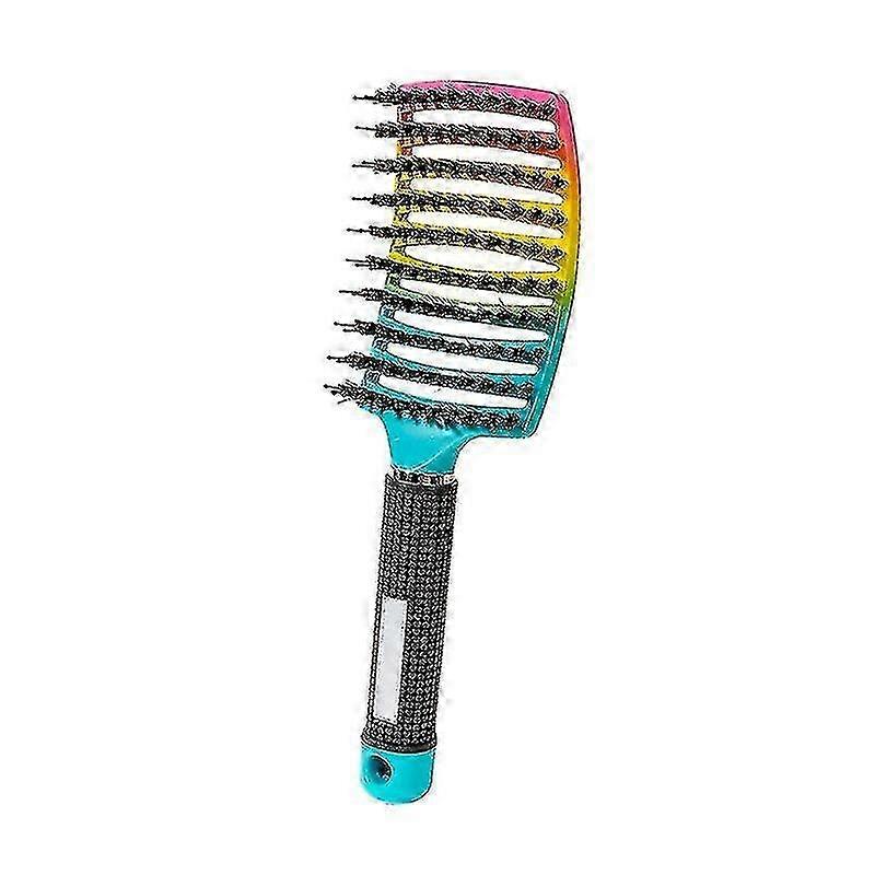 Curved Vented Scalp Massage Detangling Hair Brush for Curly and Straight Hair Modeling Tool 1pc