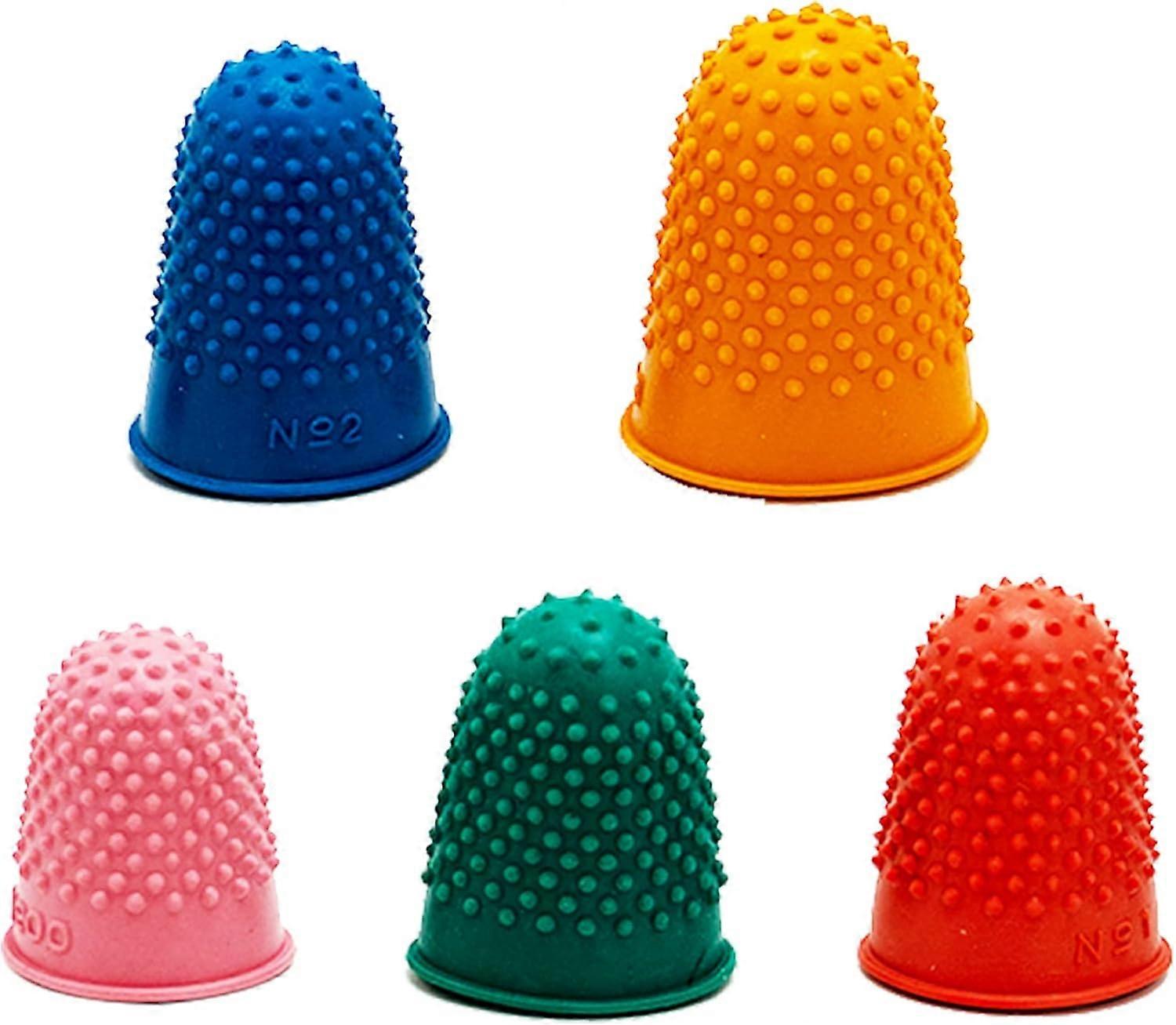 AURA 5 Pieces Rubber Thimbles for Finger Tips Protection