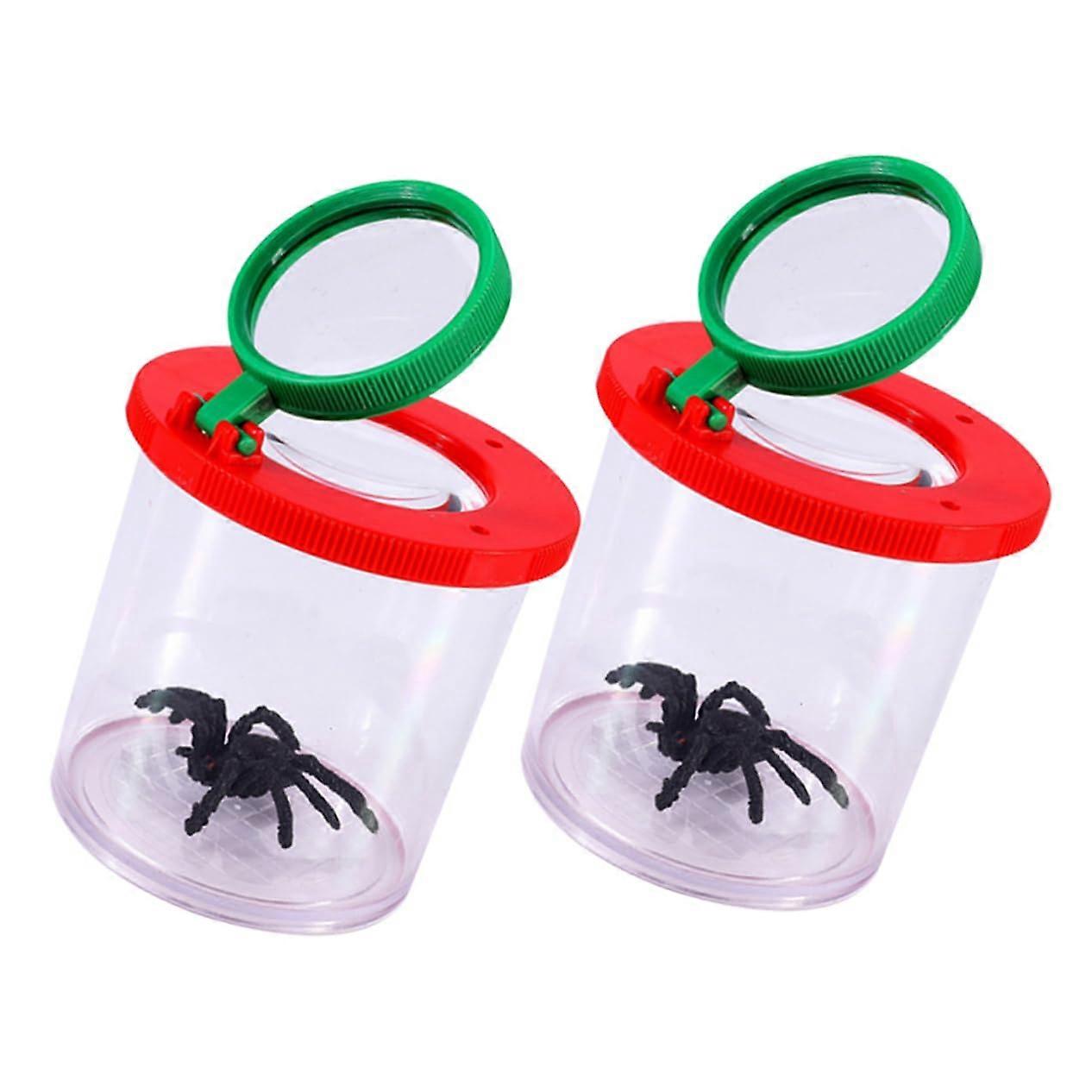 Insect Observation Box 2-Pack With Lens, Transparent Insect Trap For Nature Learning Ventilation Holes