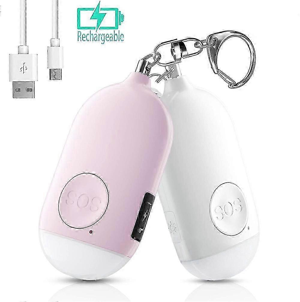 Usb Rechargeable Self Defense Personal Alarm Keychain 130 Db Security