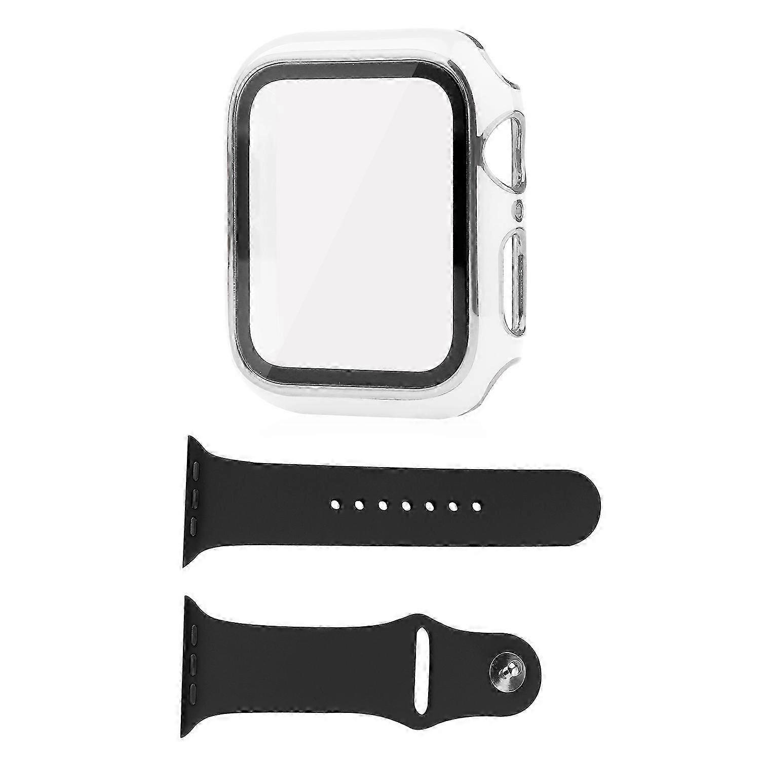 Silicone Watch Band and Hard PC Electroplating Watch Case for Compatible with Smartwatches 41mm