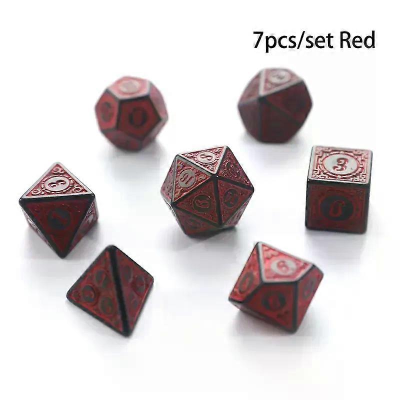 7 Pcs Polyhedral Carved Pattern Dice Set D4 D6 D8 D10 D% D12 D20 For Game gambling set dadi d&d purple dice set 12 sided dice