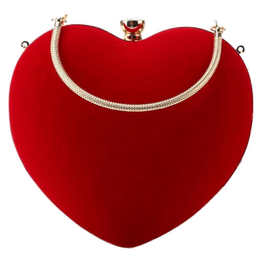 Heart Shaped Evening Clutch Bag for Women – Stylish, Portable, Design – Ideal for Parties and Banquets – Red Color