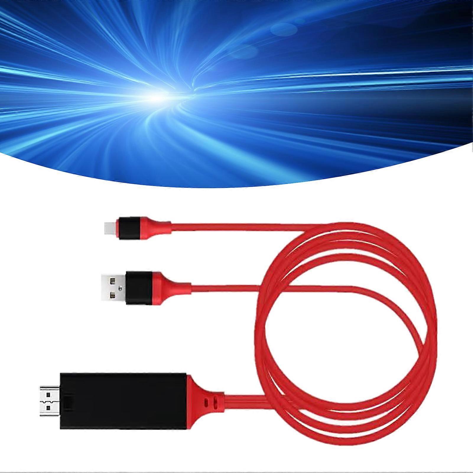 Adapter Cable Type C to High Definition Multimedia Interface Cable Adapter PVC Copper for Phone Laptop Red 