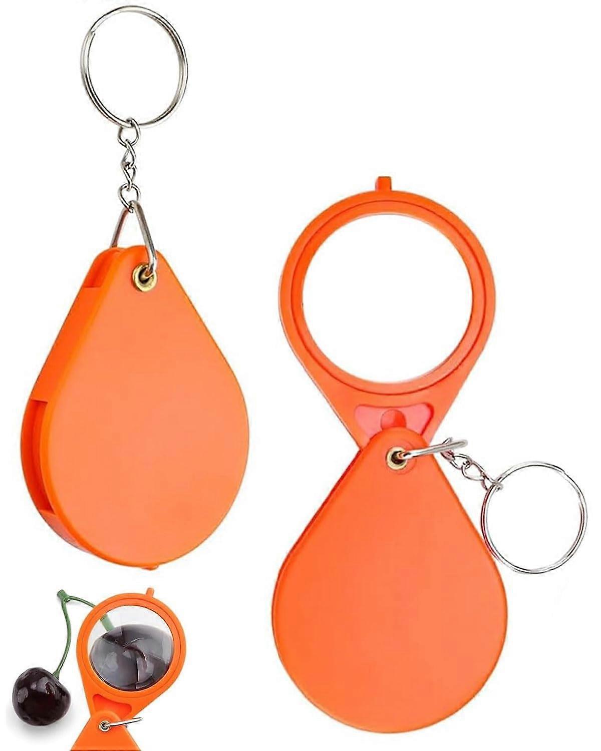 Portable Magnifying Glasses Pack of 2, 10x Pocket Reading Glasses, Folding Keychain Magnifier, Hanging Mini Magnifier