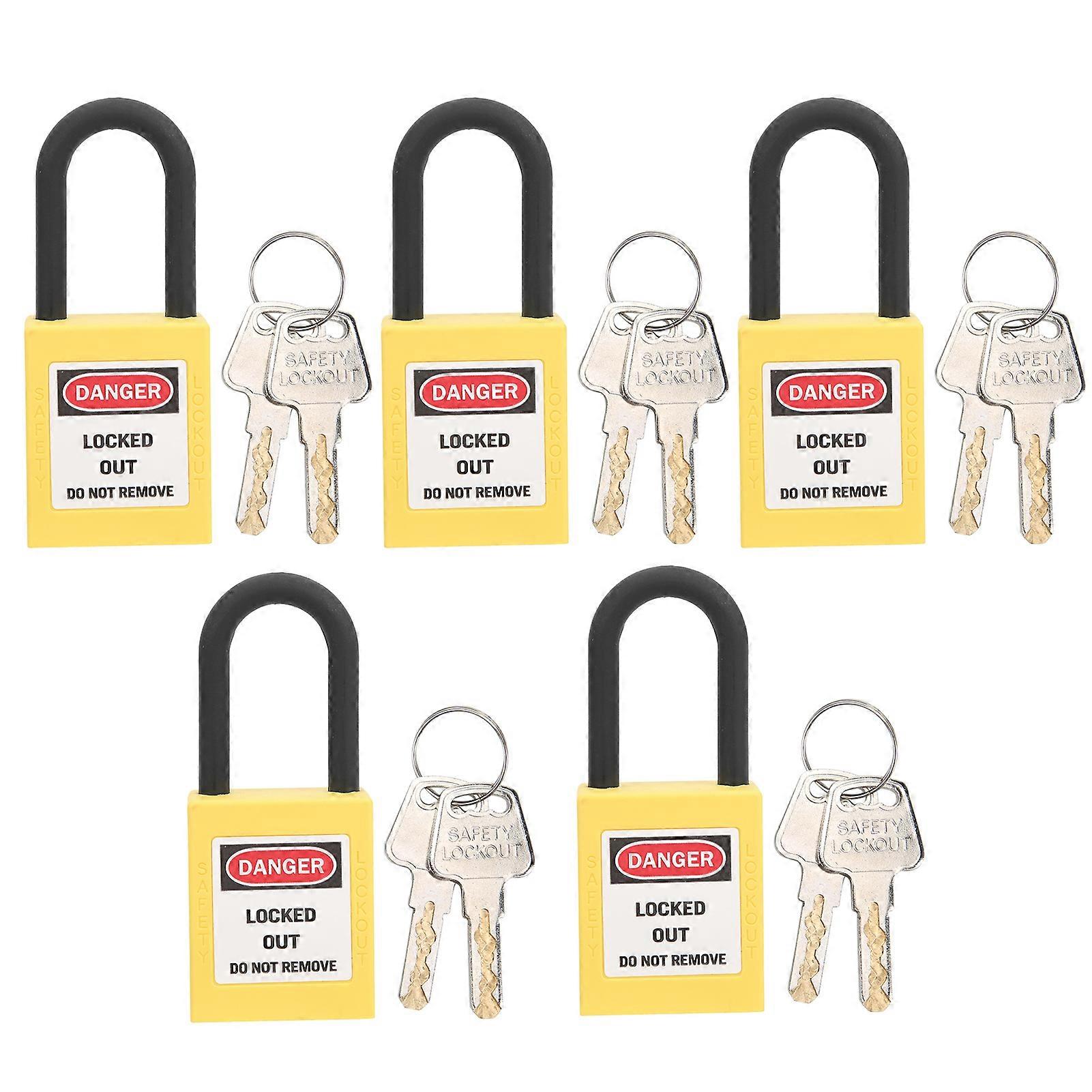 5 Sets Lockout Lock 38mm Nylon Engineered Dustproof Security Padlock for Industrial Site