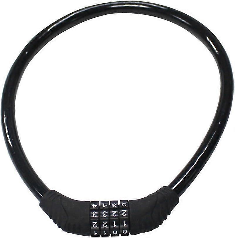 ZENGO Security Bike Lock 4 chiffres réinitialisable à câble à combinaison pour vélo, 2 pieds x 1/2 pouce, noir
