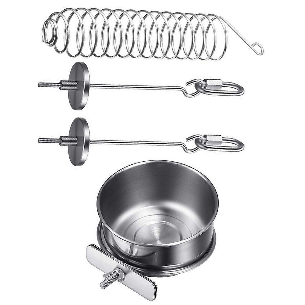 Parrot Feeder Pet Feeding Device Simulate Wild Feeding Environment For Small Bird Silver 1Set