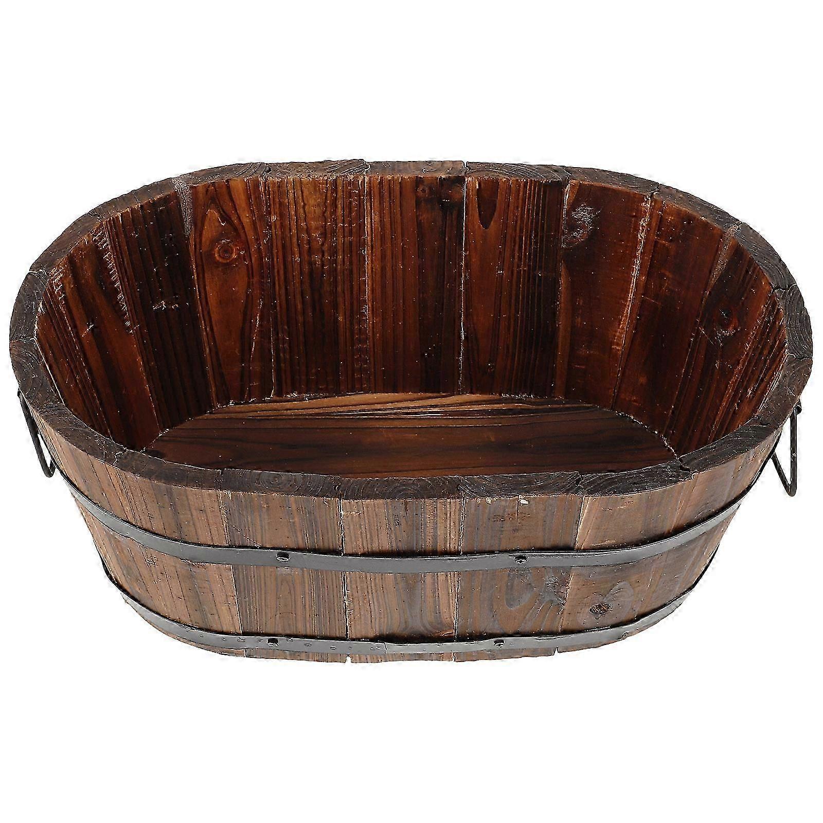 Garden Decor, Wooden Flower Pot Designed for Both Beauty and Functionality