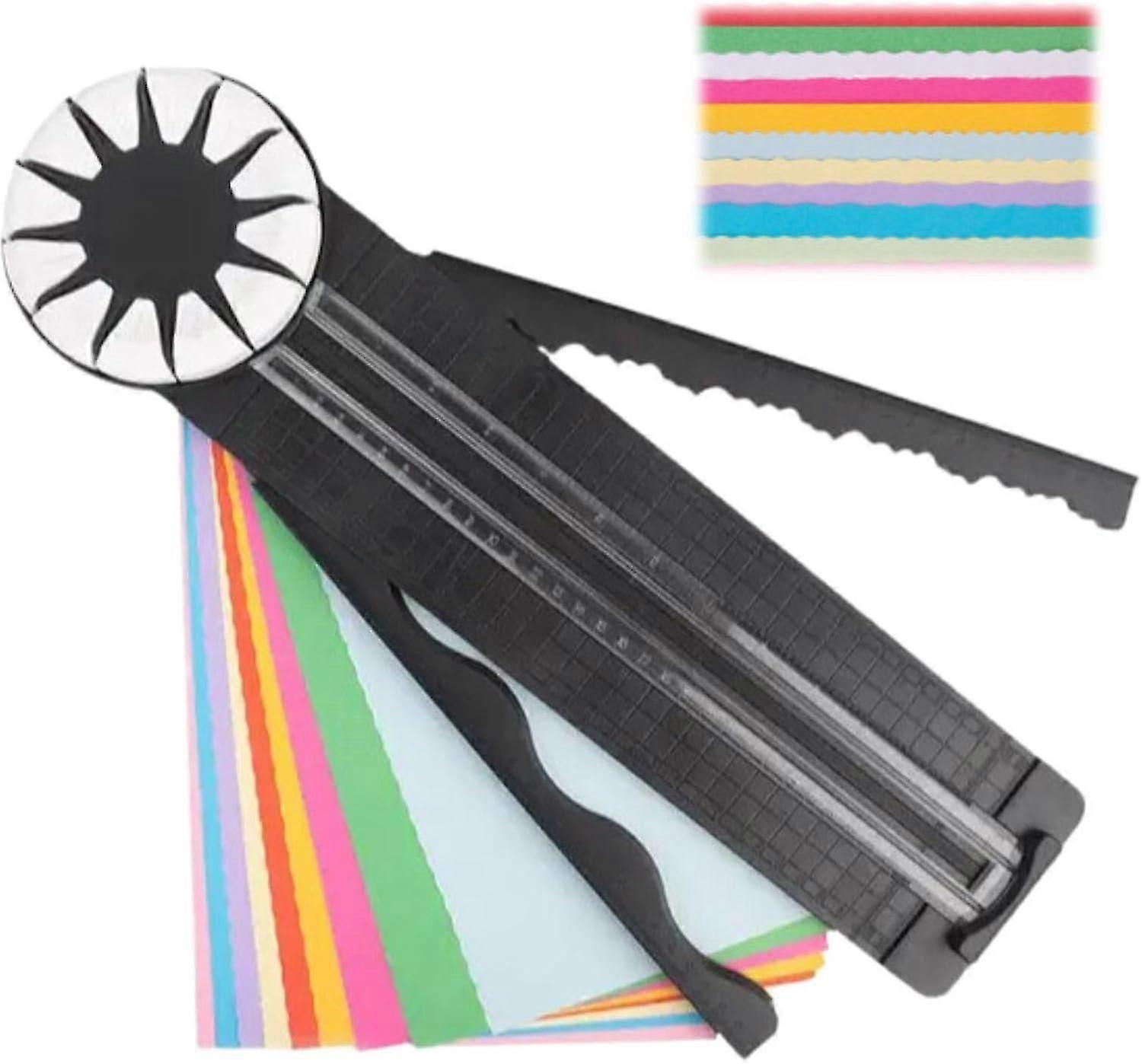 Paper Craft Edge Cutter, 12-in-1 Rotary Paper Cutter, Paper Cutter for Crafts, Multifunctional Cutting Machine Paper with Wave Lines for Crafts