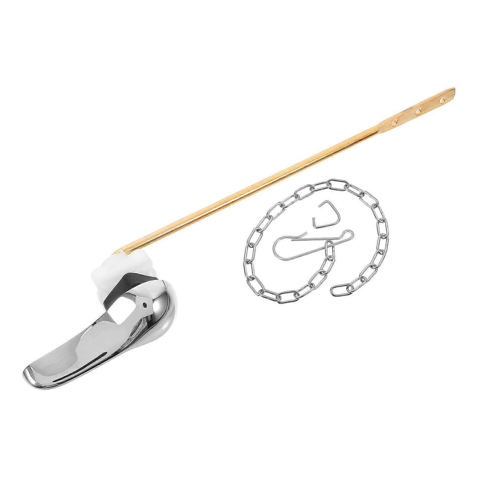 Toilet Tank Flush Handle Easy Installation Durable Design Front Mount Silver 26.50X5.00X3.50cm Water Flow Management 1 Set