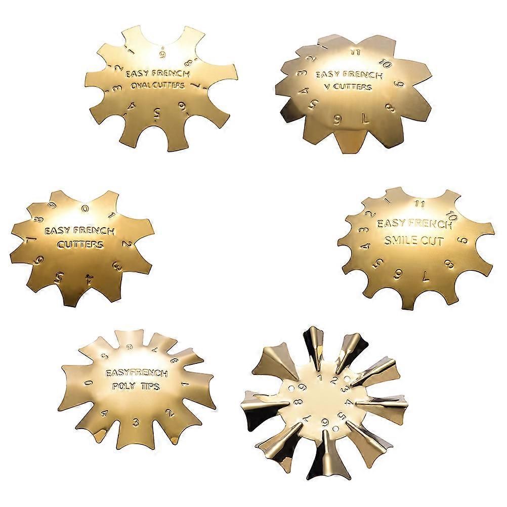 French Manicure Guide Fingernail Making Templates Nails Home Use Scraping 5.6x5.6cm 6Pcs
