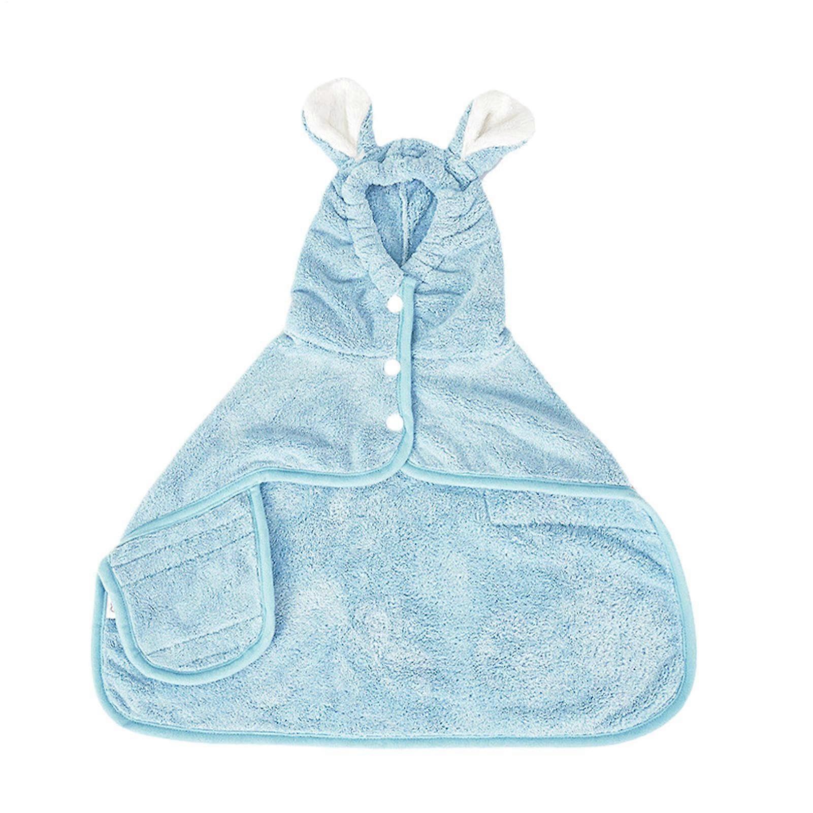 Dog drying coat – soft and absorbent pet bathrobe, quickdrying dog coat Dog towel for after bathing, dog towels in blue small.