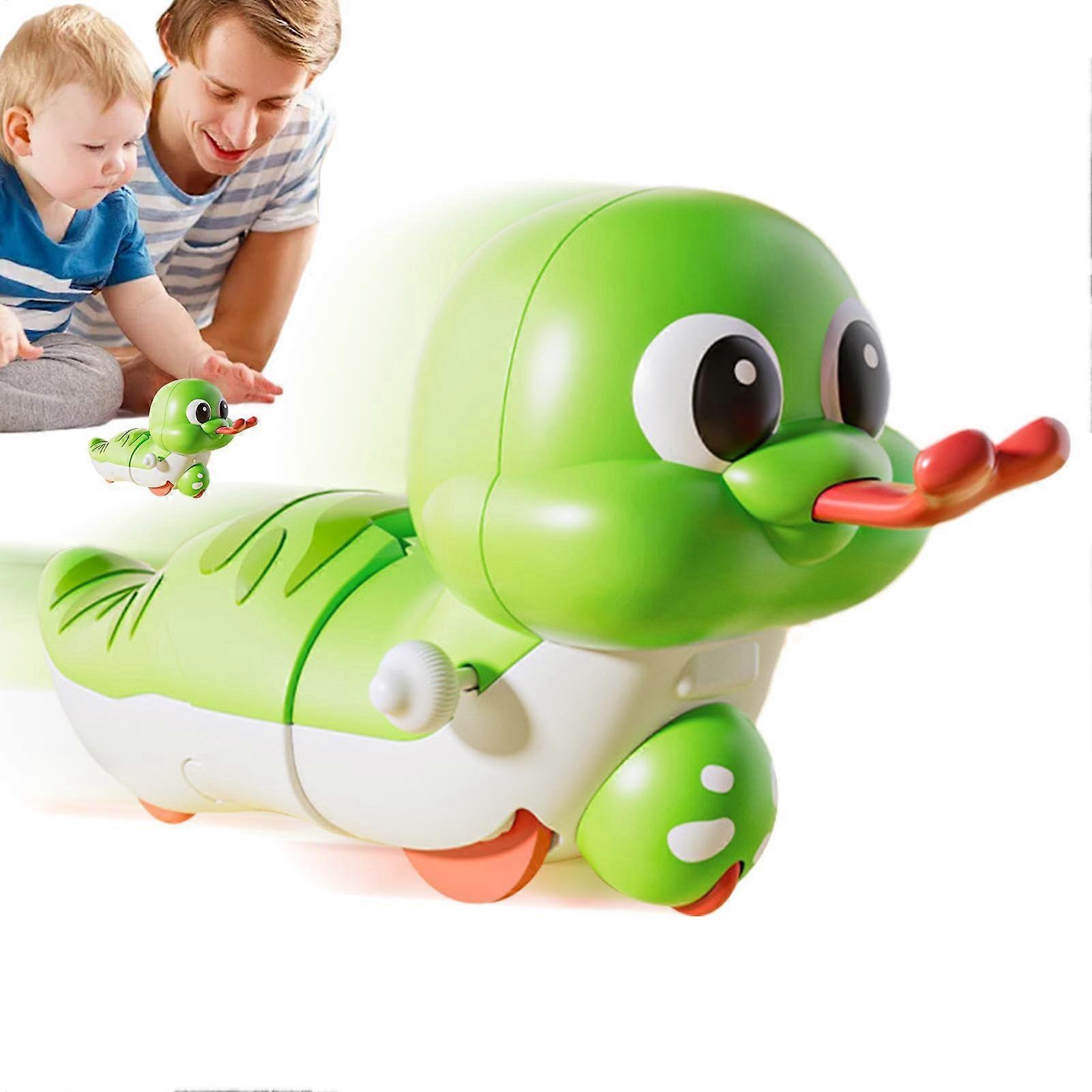 Snake Toy for Kids, WindUp Toy for the Year of the Snake, Simulated Animal Coil Toy for Children Realistic Sliding Snake Prank Prop in Green