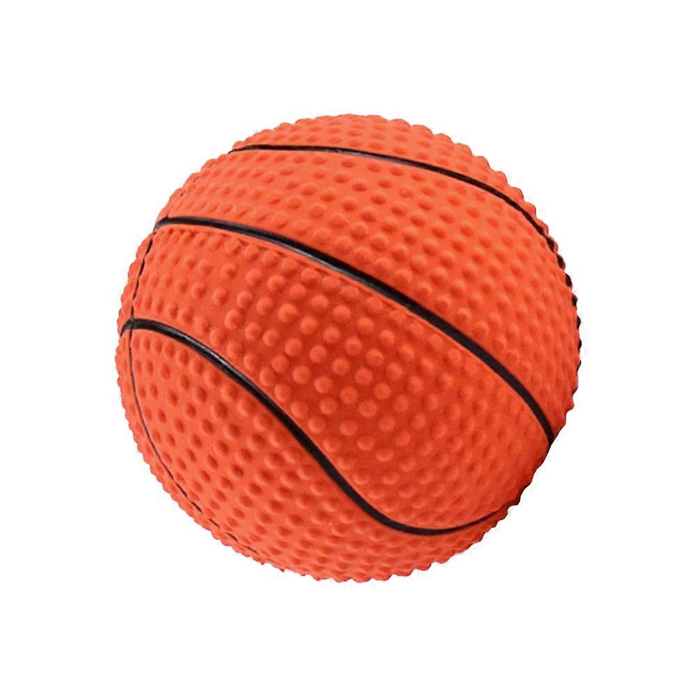 Squeaky Basketball Shape Dog Chewing Toy 2pcs Interactive Molar Pet Toy