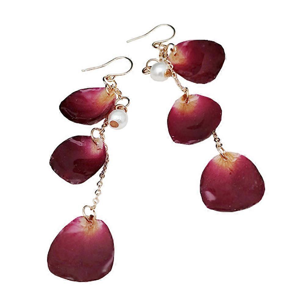 Assorted Color Rose Petal Dangle Earrings for Women Composite Material Perfect for Parties and Weddings