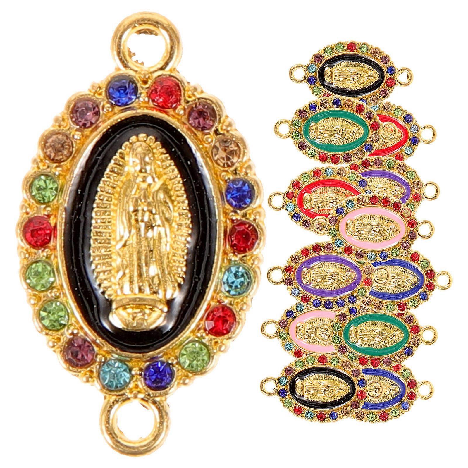 Virgin Mary Pendant Alloy Charm for DIY Jewelry Crafts Assorted Color 24 Pieces