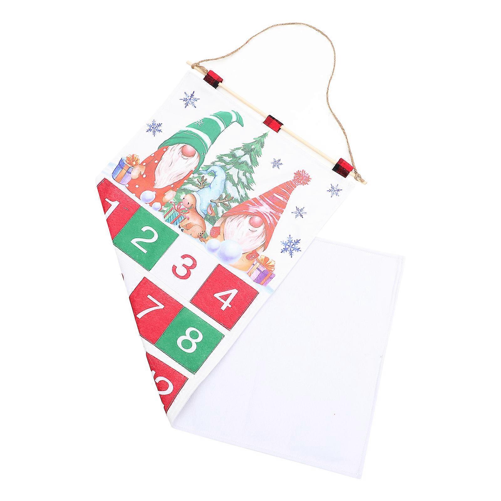 Advent Calendar Xmas Countdown Rectangular Cloth Festive Atmosphere 1Pcs
