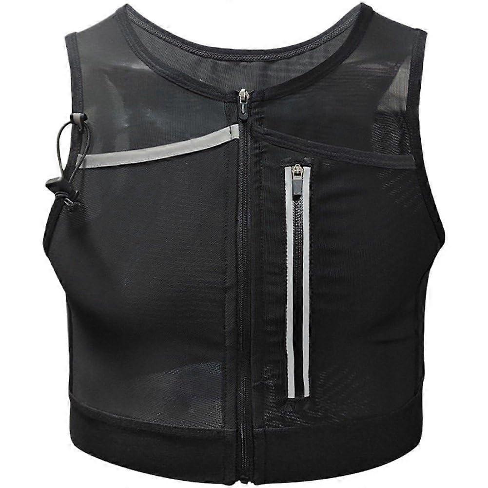 Reflective Running Vest Breathable Mesh With Phone Holder, Unisex Compact Vest XL For Trail Running, Jogging, Hiking
