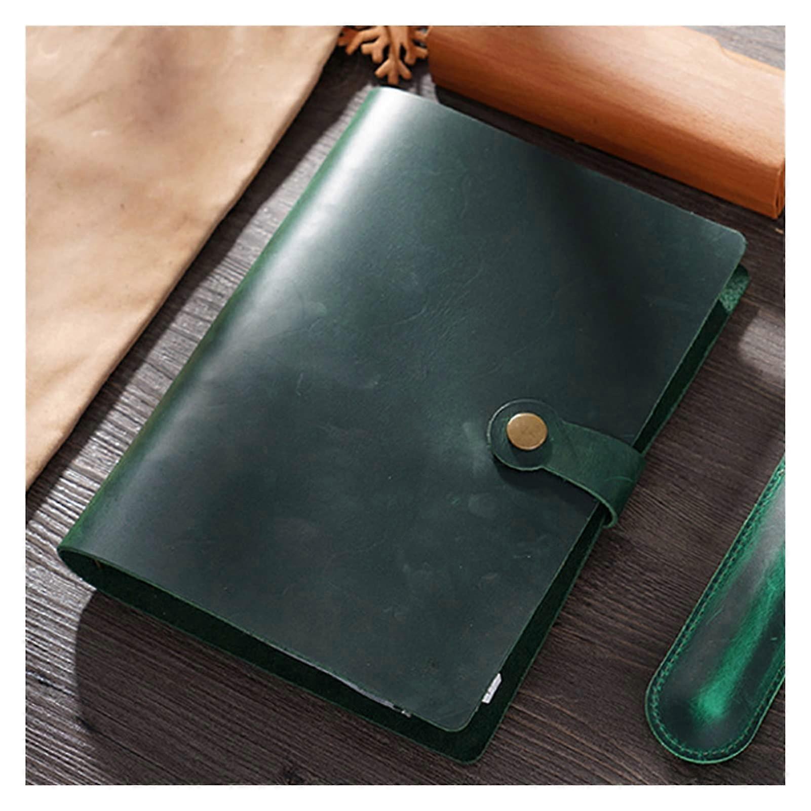 Leather Spiral Notebook A5 Closure Cover Diary Office Teacher Student Travel DIY Handmade Sketchbook 192 Pages Simple Gift