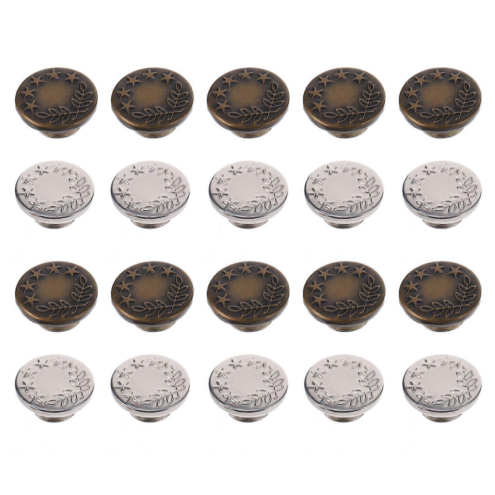 Jeans Snaps 20Pcs Detachable No Sew Fasteners Assorted Color For Sturdy Fabric Clothes 1.7X1.7X1CM Firm Adjustment