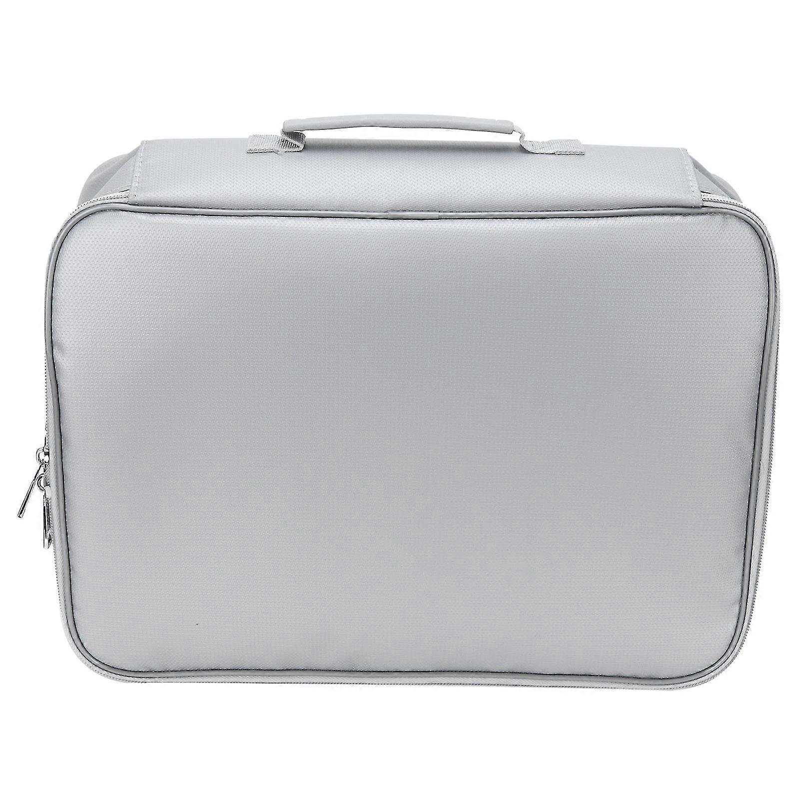 Files storage bag multifunction fireproof waterproof office document organizer silver p