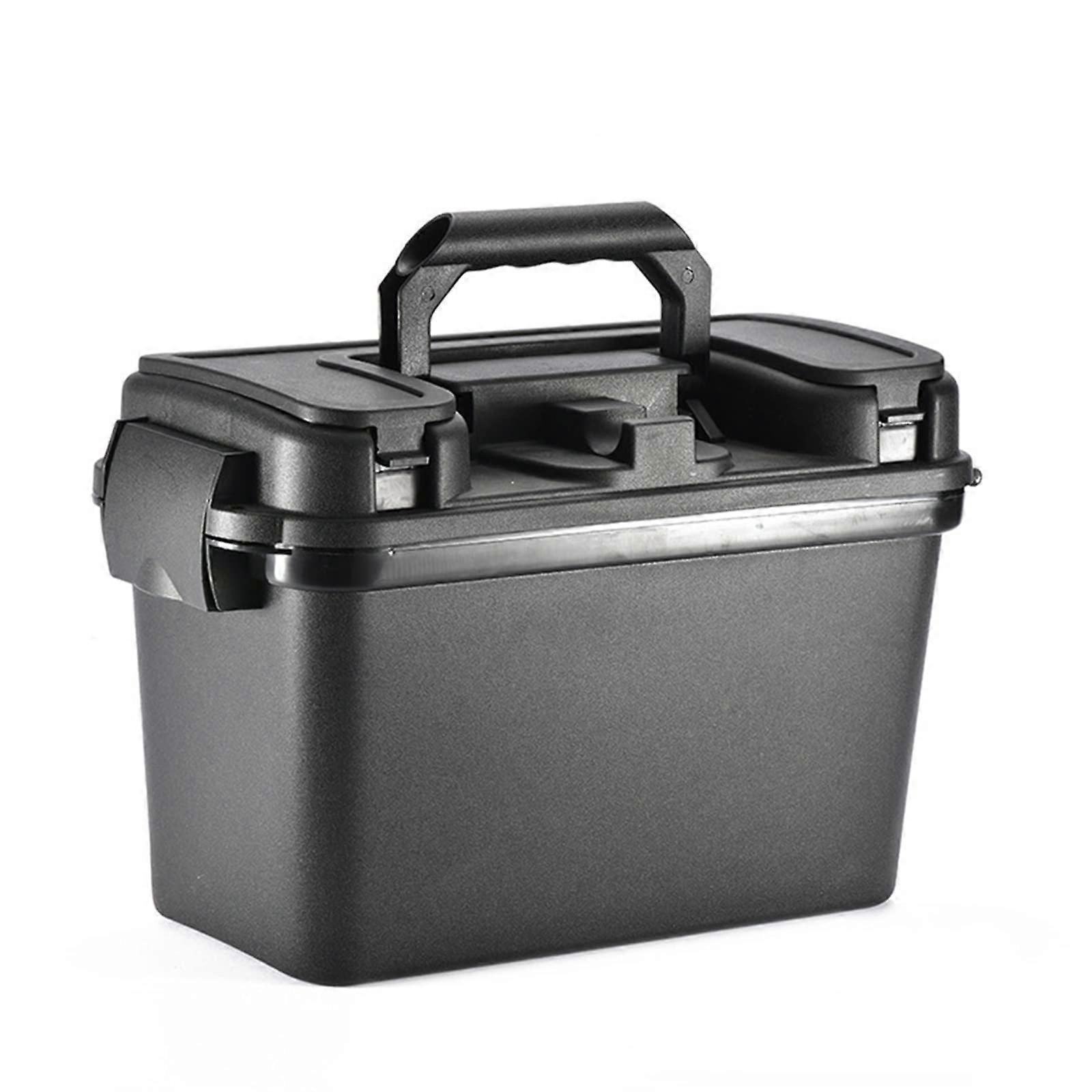 Professional toolbox with inner storage, waterproof and durable case organizer for art supplies, fishing gear, and garage tools.