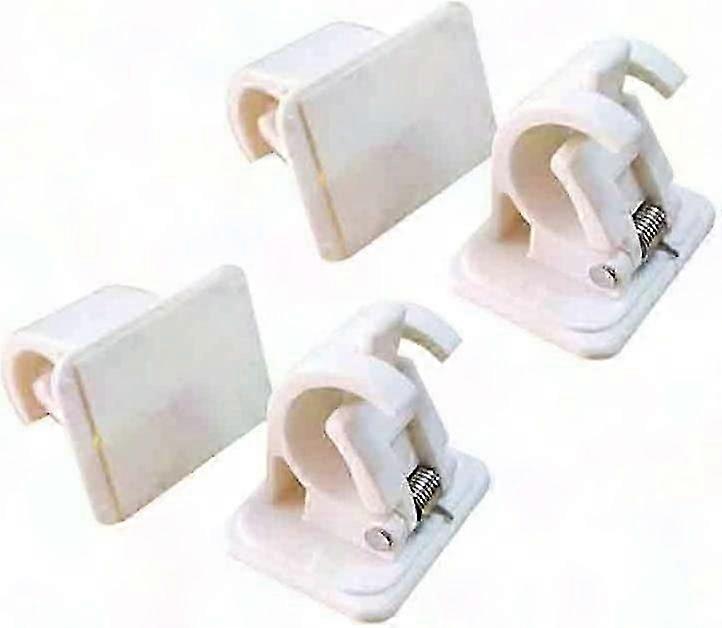 Self Adhesive Curtain Rod Brackets, Wall Hooks for Easy Installation, ABS Material, 4PCS