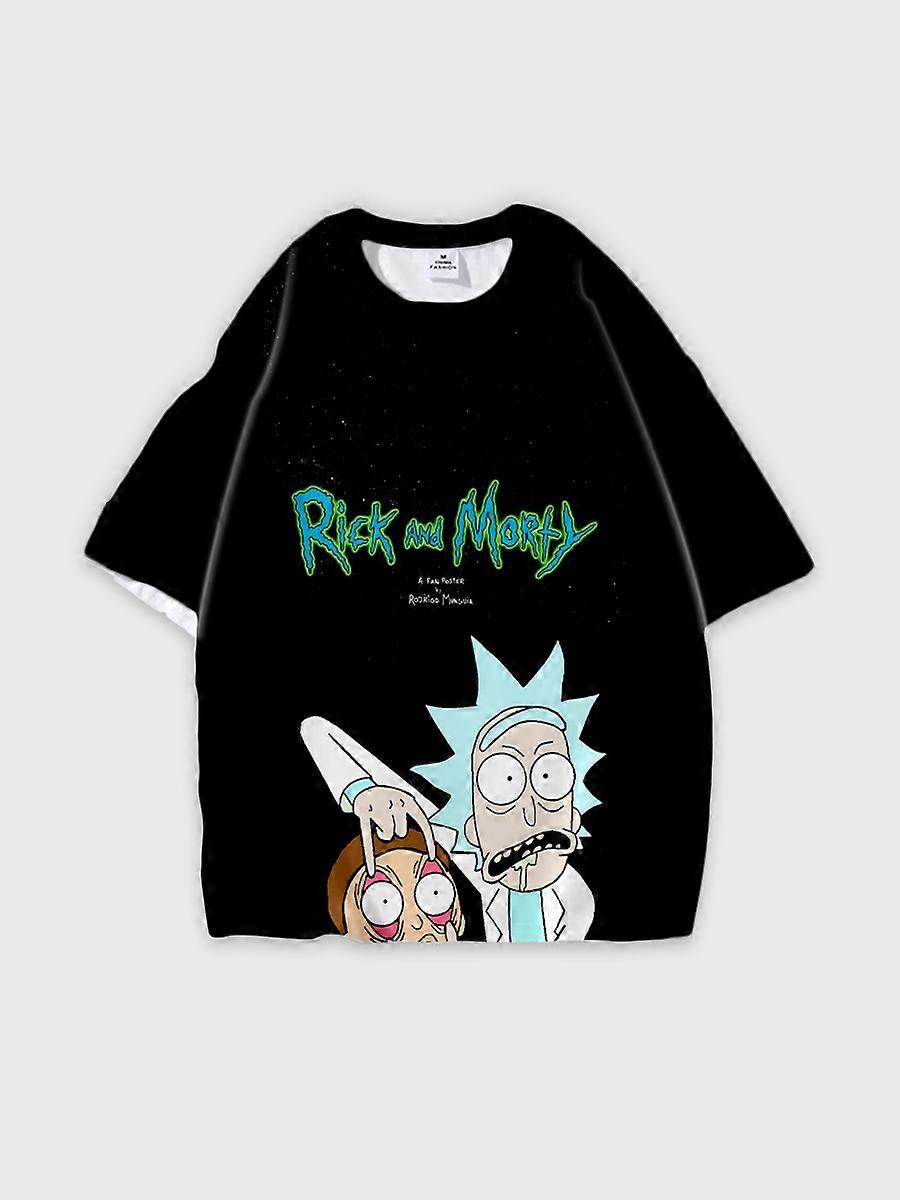 T-shirt round neck Animation Character Pattern loose short sleeve E3279