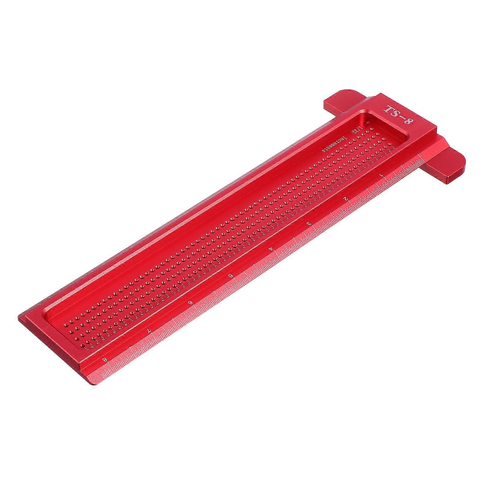 Pocket Ruler Woodworking T-Ruler For Architecture And Engineering Projects 23.2X8.7cm Red Positioning 1Pcs