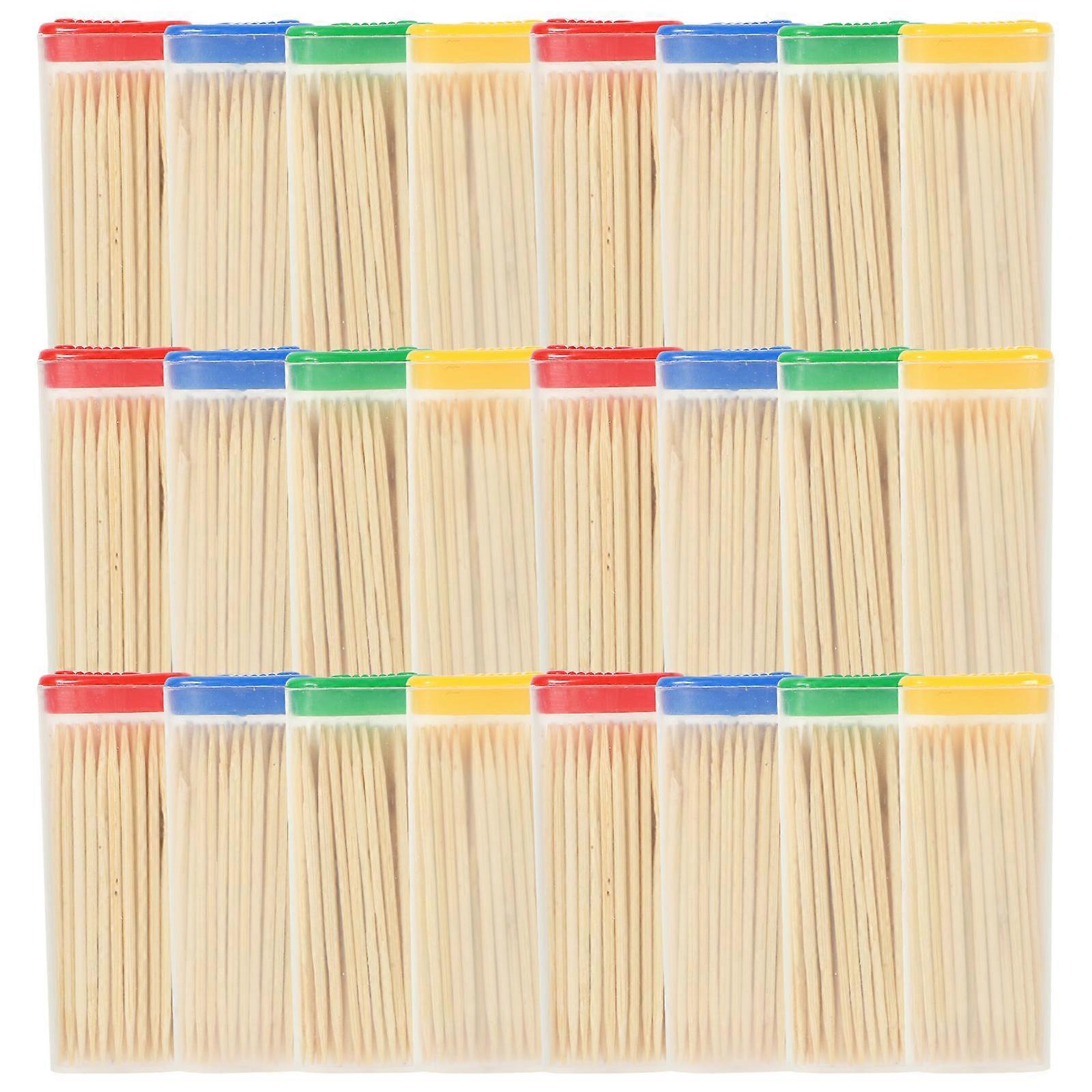 Bamboo Toothpicks for Home Use Ideal for Dessert Fruit and Sandwich 24 Boxes Easy Storage